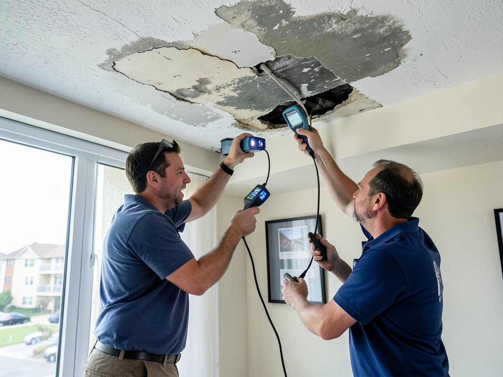 Dealing with water damage from the neighbor upstai